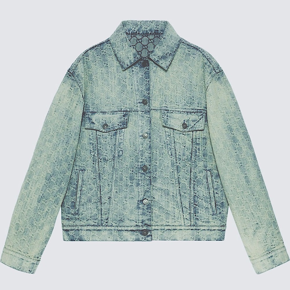 Auth GUCCI jacquard GG Jean jacket brand new with tags ID:678791XDBOK